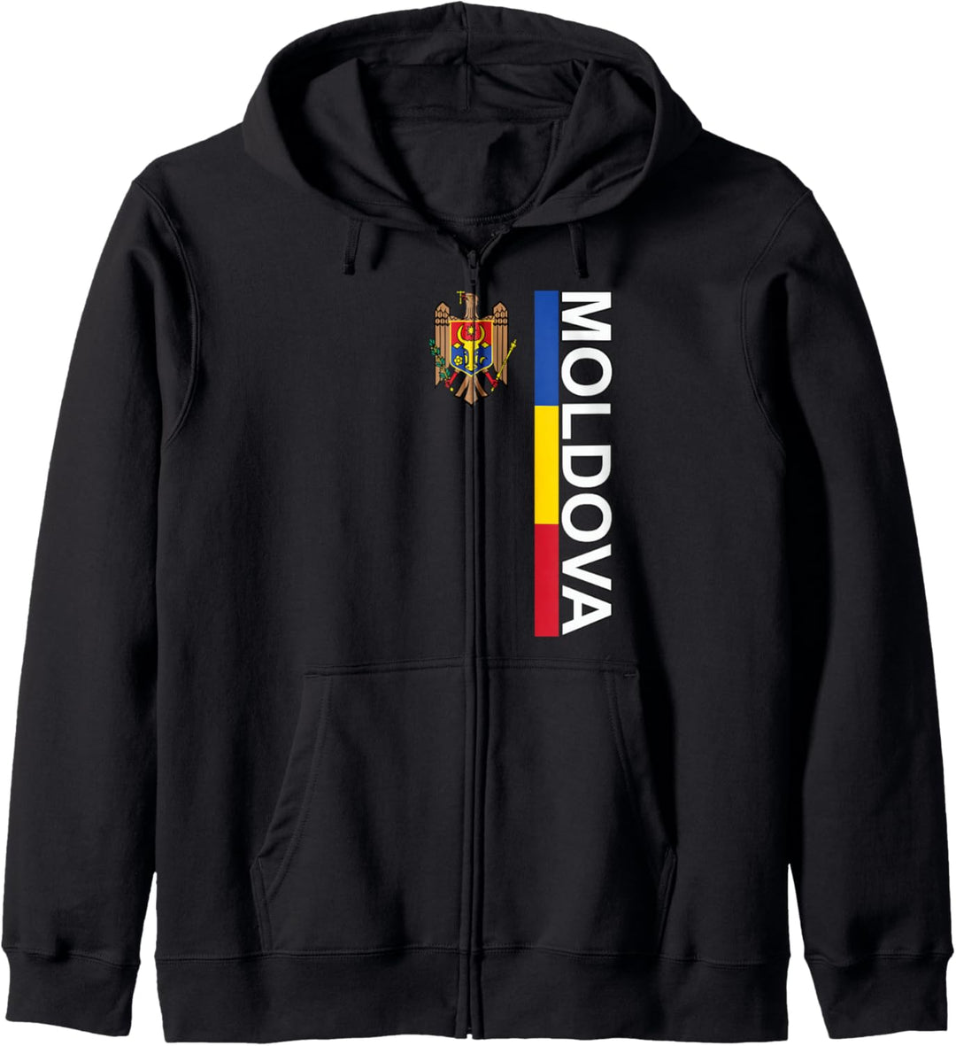 Moldovan Flagge links mit Emblem von Moldawien Kapuzenjacke