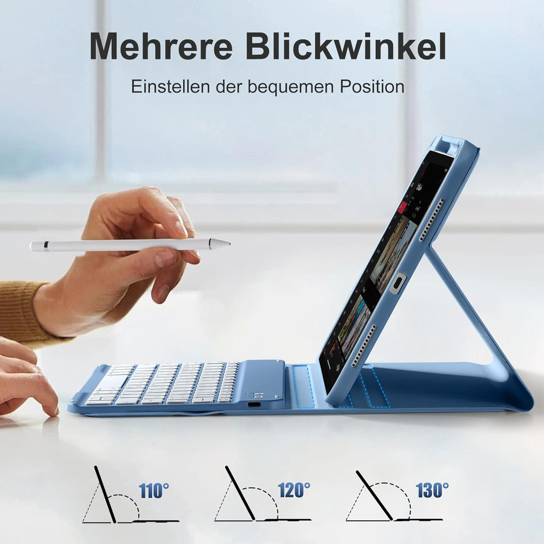 Hülle mit Tastatur für iPad A16 11 Generation 2025/10 Generation 2022(11/10.9 Zoll), Magnetische Ant