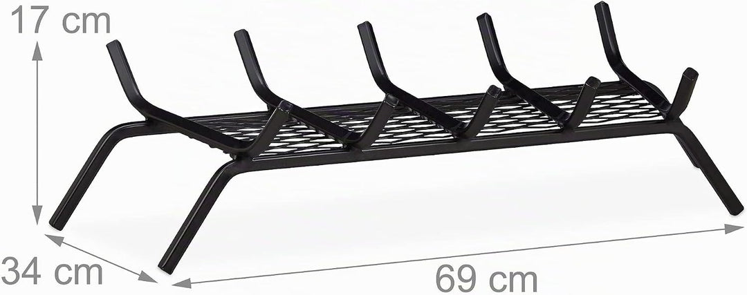 Relaxdays, schwarz Kaminrost, eckig, Stahl, Kamin &amp; Grillkamin, massiv &amp; robust, Feuerrost mit Füsse
