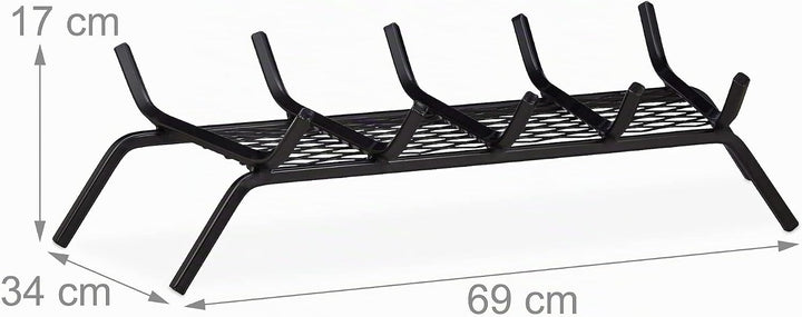 Relaxdays, schwarz Kaminrost, eckig, Stahl, Kamin &amp; Grillkamin, massiv &amp; robust, Feuerrost mit Füsse