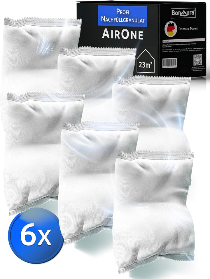BonAura® AirOne Luftentfeuchter Nachfüllpack I 6er Set 680g Luftentfeuchter Granulat I Entfeuchter N