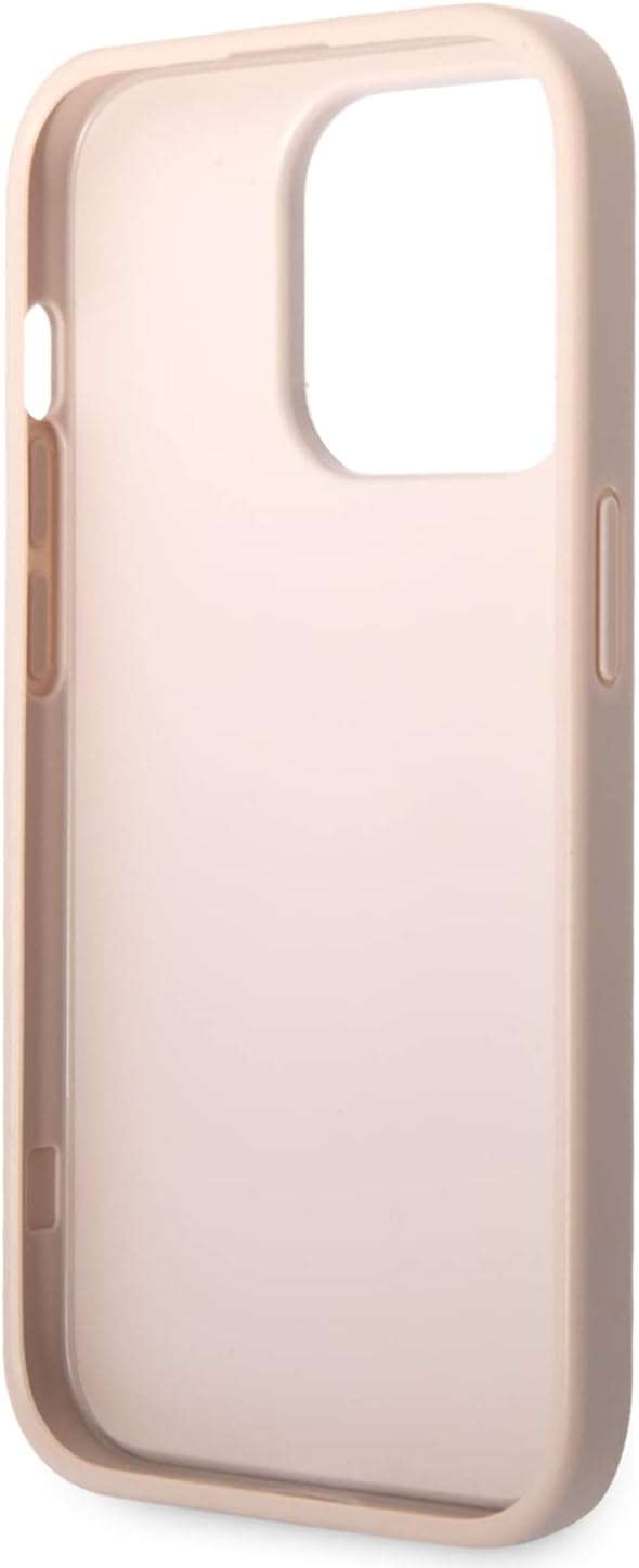 Guess PU 4G Metal Logo case iPhone 14 Pro Max pink GUHCP14X4GMGGR schwarz
