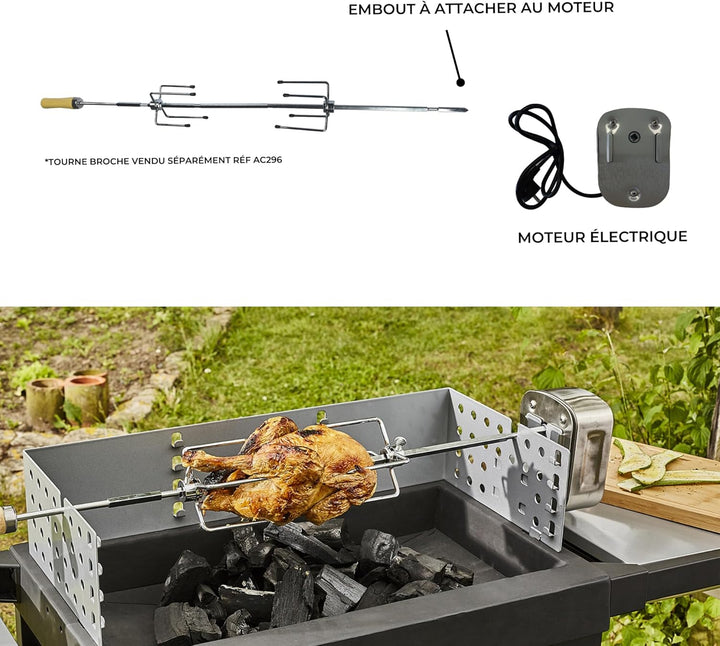 Cook in Garden ac084 Motor Drehspiess Elektrische Edelstahl 20,5 x 11,5 x 10 cm
