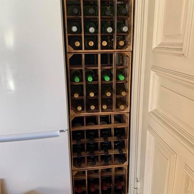 Kistenkolli Altes Land geflammtes Weinregal Holz 16er Masse 40x40x27cm Regalkiste Flaschenablage Win