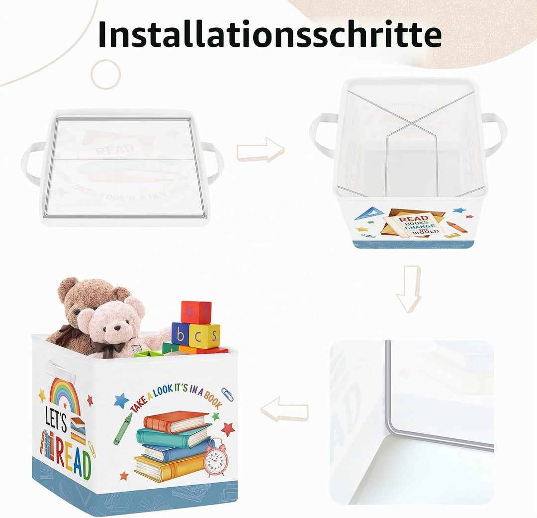 Clastyle 3 Stück Bildung Aufbewahrungsbox Stoff für Kallax Faltbar Aufbewahrungskorb Klein Schrank O