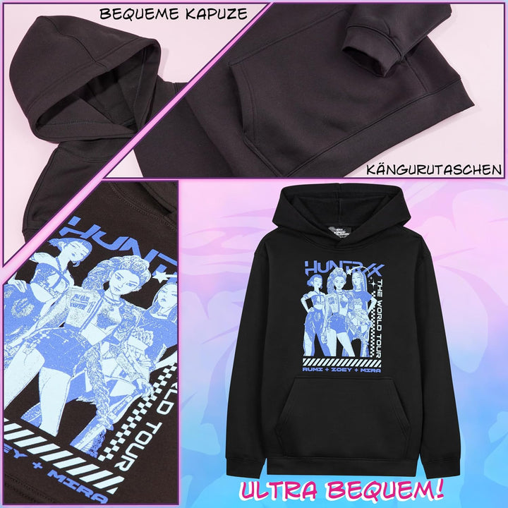 KPop Demon Hunters Offiziell Hoodie Mädchen Teenager, Taschen Fleece Pullover, Anime Huntrix Saja Bo