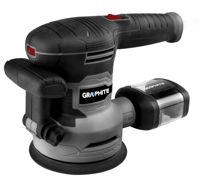 GRAPHITE Exzenterschleifer 450W, Teller 125/150 mm, Sockel 125/150 mm; Staubabsaugung; rutschfester