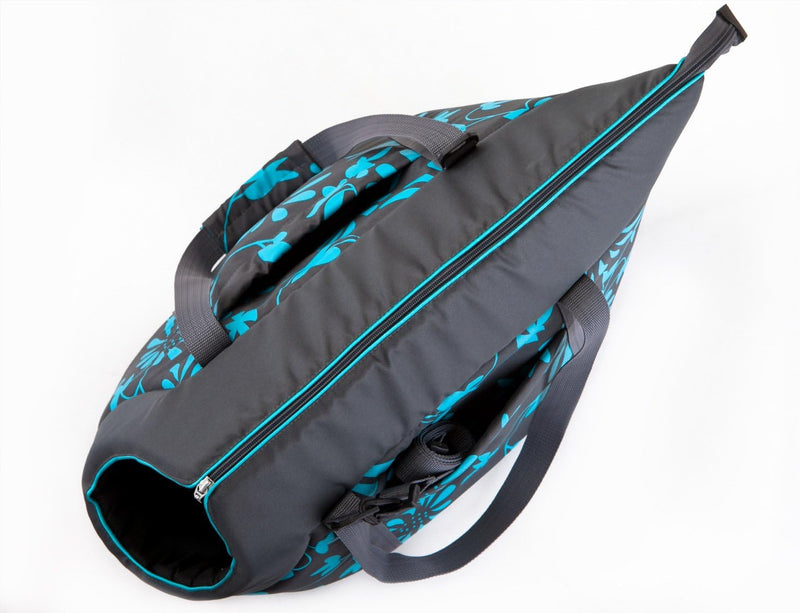 Hundetasche Hundetasche Tragetasche Katzentasche (8 - Grau mit blauen Blumen, 3 - HxBxL - 32x30x50 c