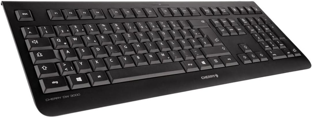 CHERRY DW 3000, Kabelloses Tastatur-Maus-Set, Belgisches Layout (AZERTY), 2,4 GHz Funk, Flaches Desi