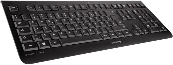 CHERRY DW 3000, Kabelloses Tastatur-Maus-Set, Belgisches Layout (AZERTY), 2,4 GHz Funk, Flaches Desi