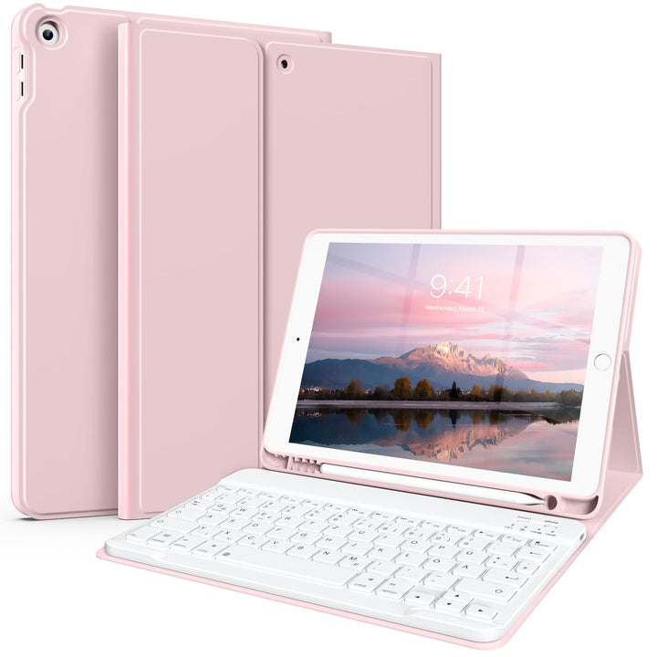 Tastatur Hülle für iPad 10.2 Zoll (9./8./7. Generation - 2021/2020/2019), Soft TPU Rückseite Gehäuse