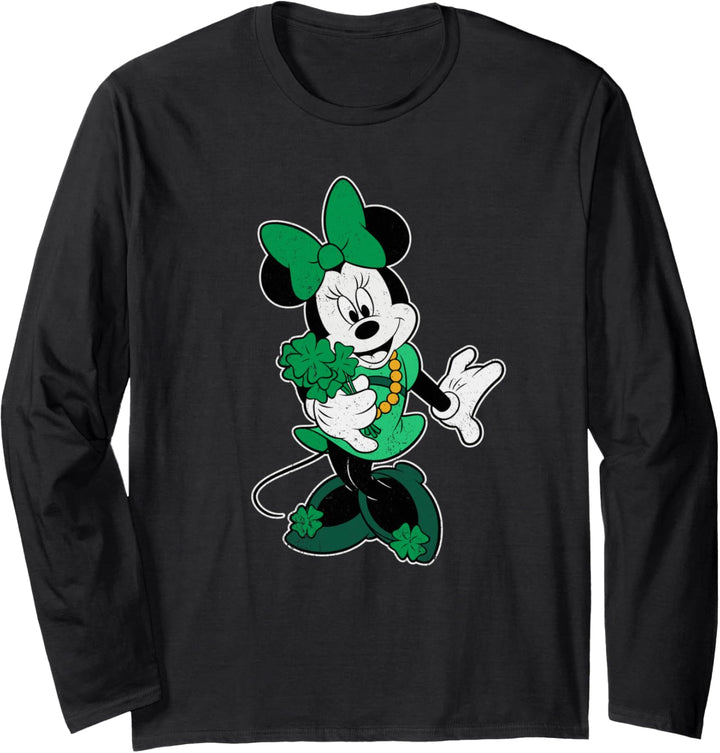 Disney Retro Shamrock Minnie Mouse St. Patrick's Day Langarmshirt