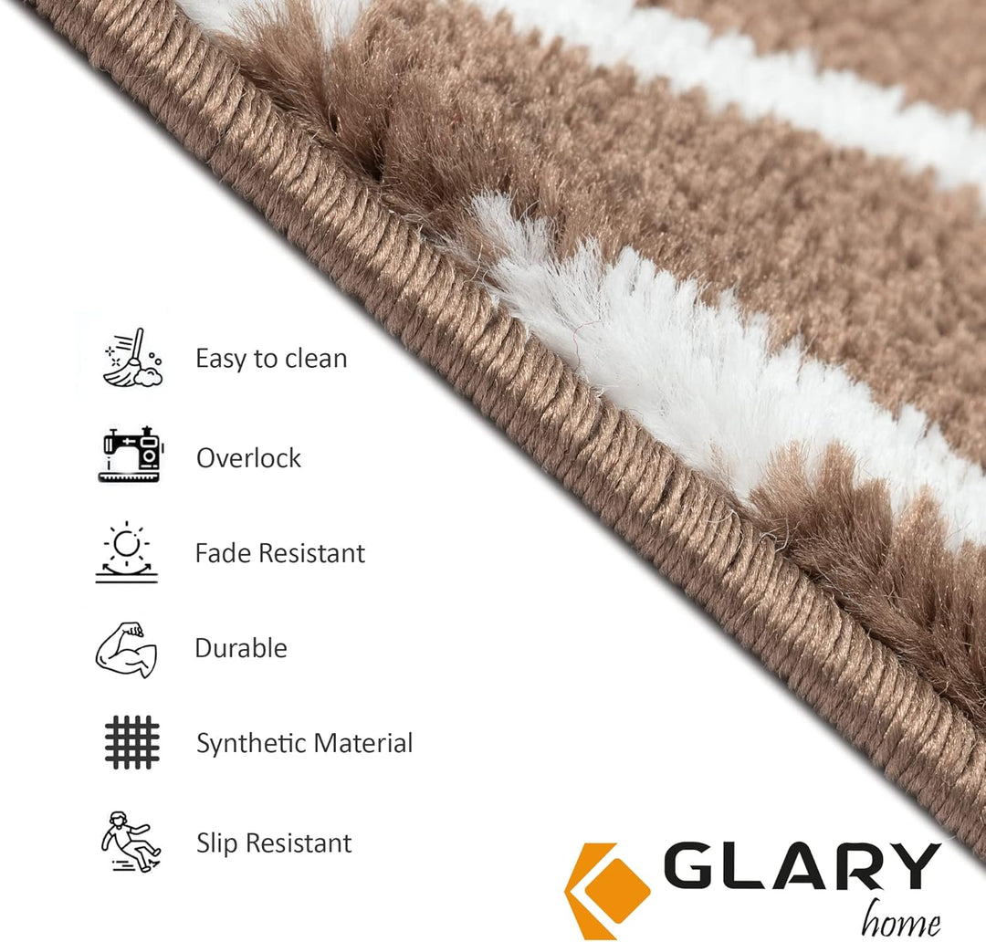 Glary Home 15er Set Stufenmatten 22cm x 71cm x 1.2cm Treppenteppich Selbstklebend / GH39A-WBRW (Drei