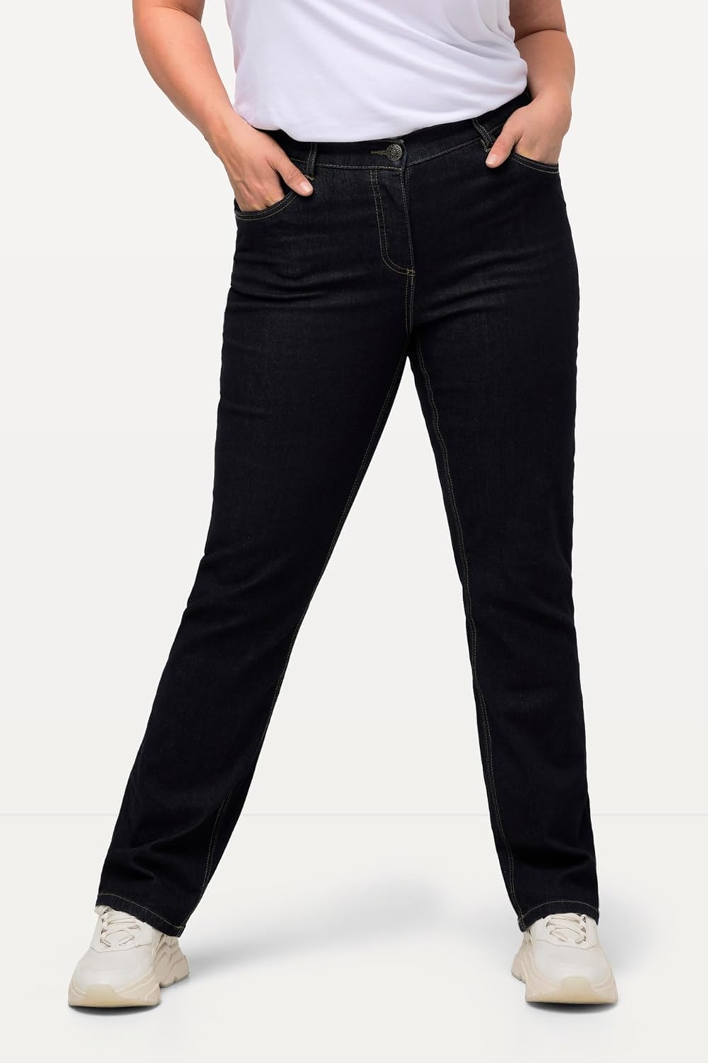 Ulla Popken Damen Slips, 5er-Pack Taillenslip Dark Blue Denim 33W / 32L, Dark Blue Denim 33W / 32L