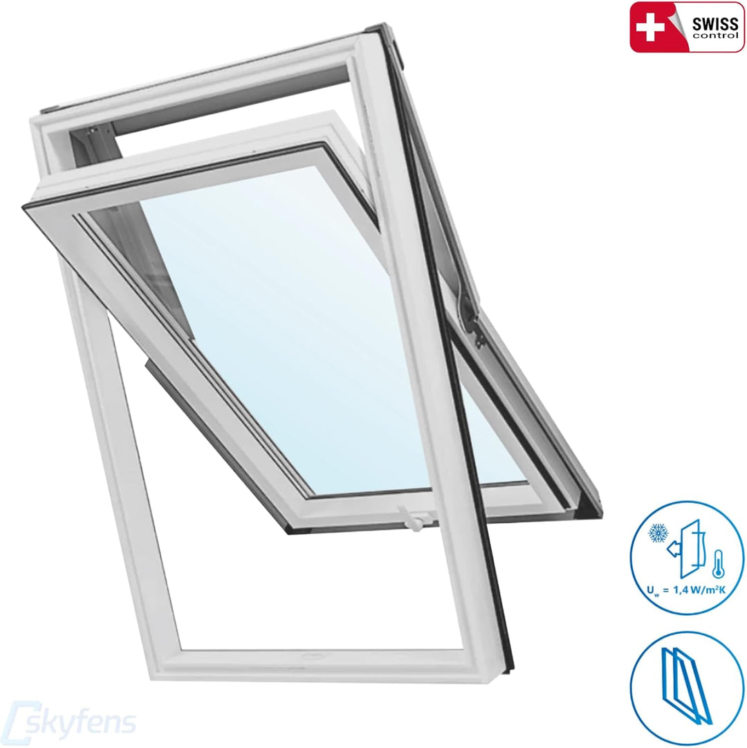 Dachfenster Set für Schweizer Arbonia Gruppe 114 x 140 cm SkyLight Kunststoff-Dachfenster mit Eindec