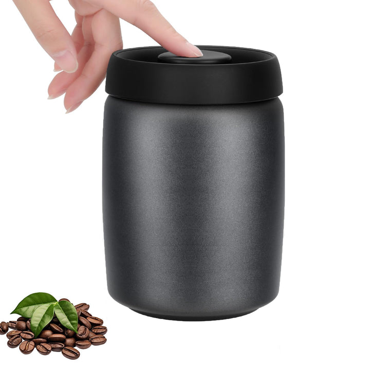 VINATO 0,8L Edelstahl Kaffeedose Vakuumbehälter für Kaffee, Tee oder Lebensmittel – Luftdicht, Aroma