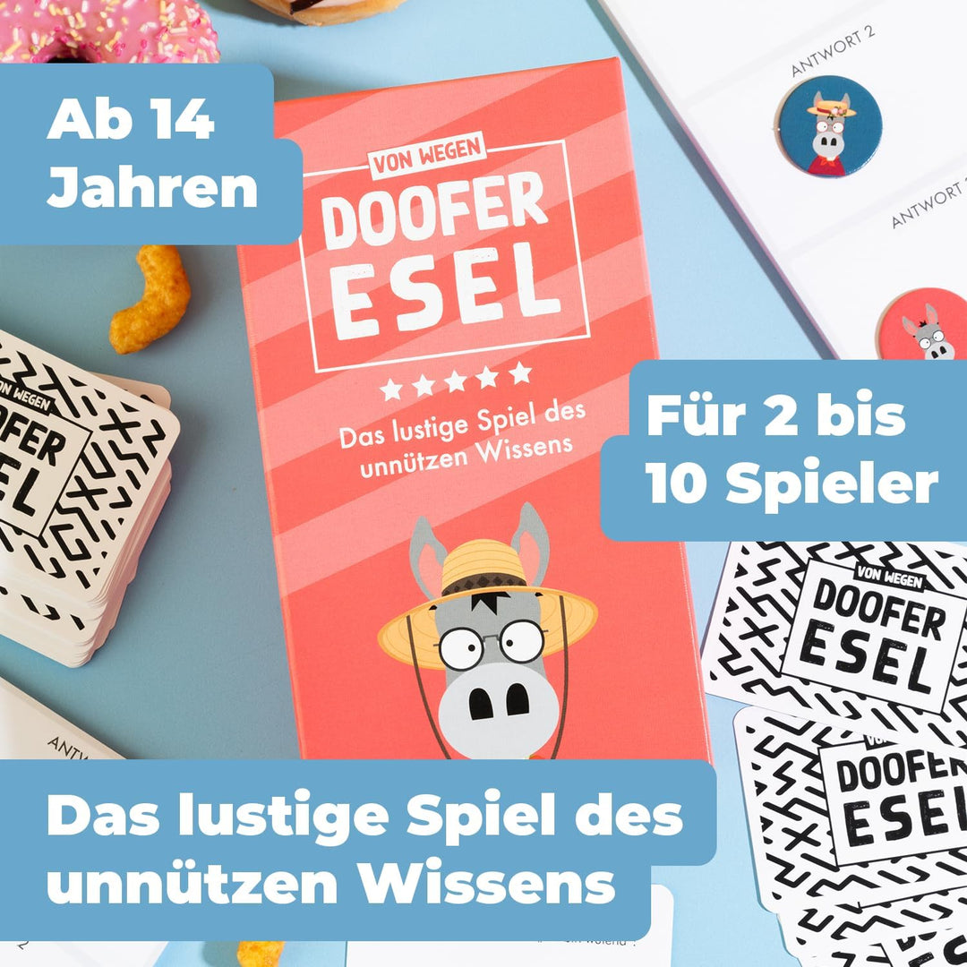 DOOFER Esel - Gesellschaftsspiel - Designed in Deutschland - Spiel der Kreativität, des Bluffs und H