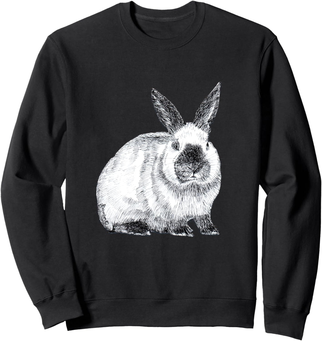Niedliche Californian Rex Bunny Rabbit Zeichnung Sweatshirt