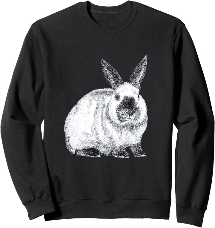 Niedliche Californian Rex Bunny Rabbit Zeichnung Sweatshirt