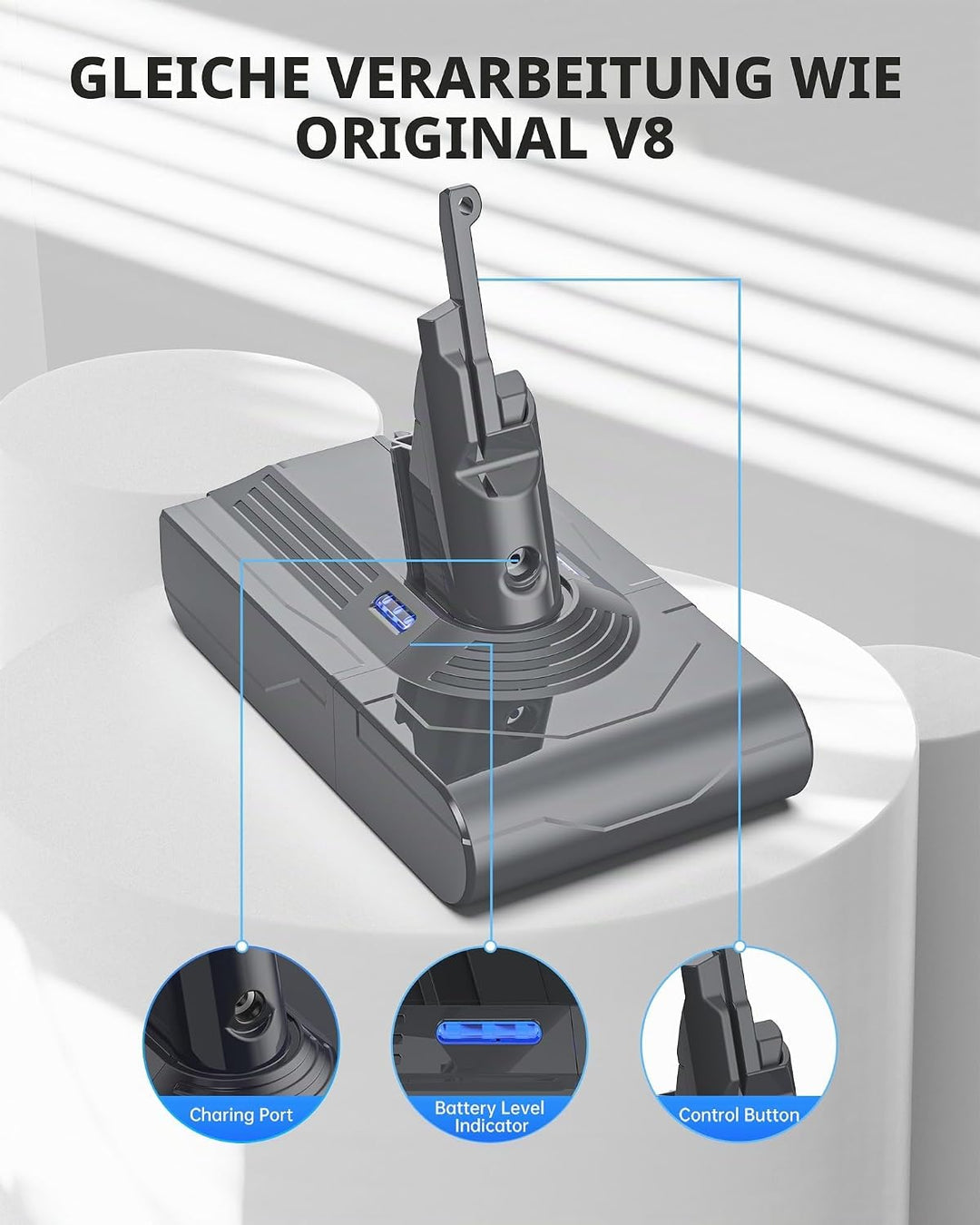 Morpilot V8 Akku 8000mAh, Ersatzakku für Dyson Absolute Animal Motorhead Exclusive Staubsauger Fluff