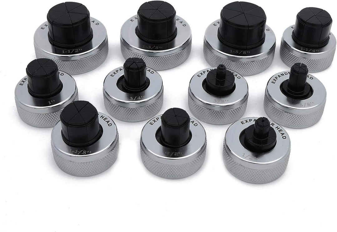 KATSU Hydraulischer Rohraufweiter Bördelwerkzeugsatz 3/8"- 1-5/8" O.D.Tubing mit 11 Köpfen für Weich