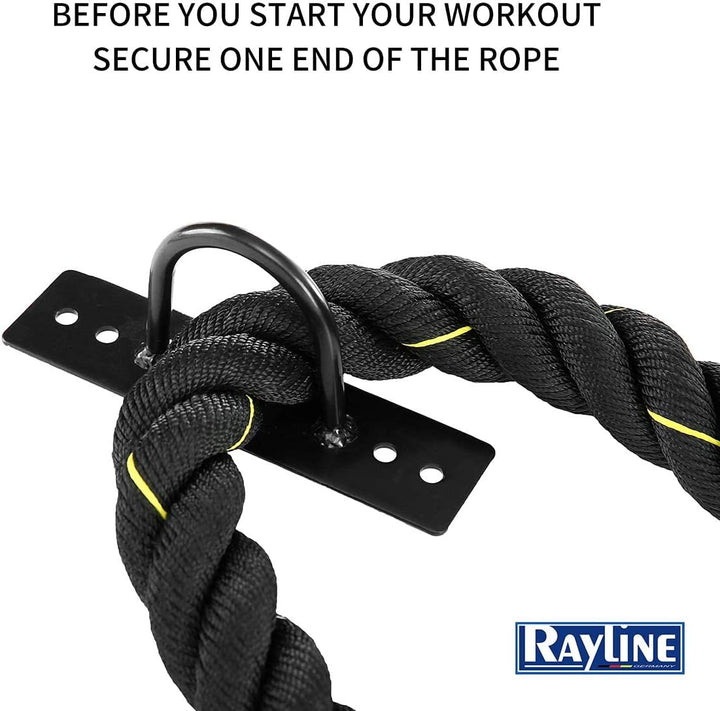 Rayline Trainingsseil Battle Rope Sportseil Tau 15m Training-Fitness-Bodybuilding-Gymnastik-Aerobic-