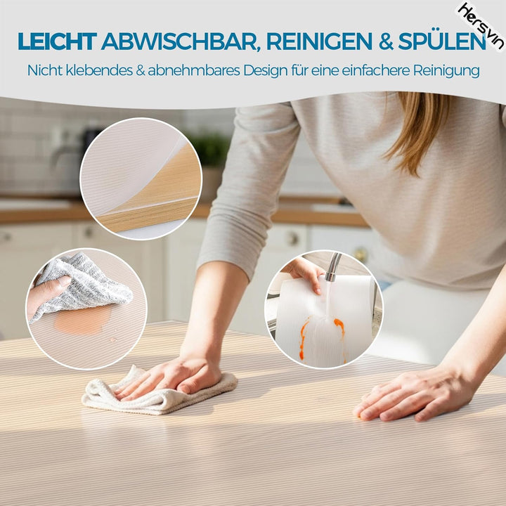 Hersvin Schubladenmatte 44.5cmx500cm Schrankpapier Schubladeneinlage Eva Wasserfest Nicht Klebende U