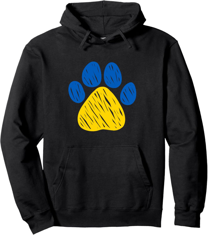 Ukraine Flagge Pfote Pullover Hoodie