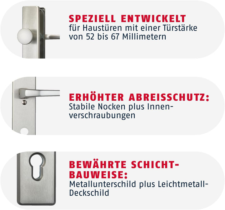 ABUS Tür-Schutzbeschlag HLS214 F4 08302 Wechselgarnitur F4 Bronze, Wechselgarnitur F4 Bronze