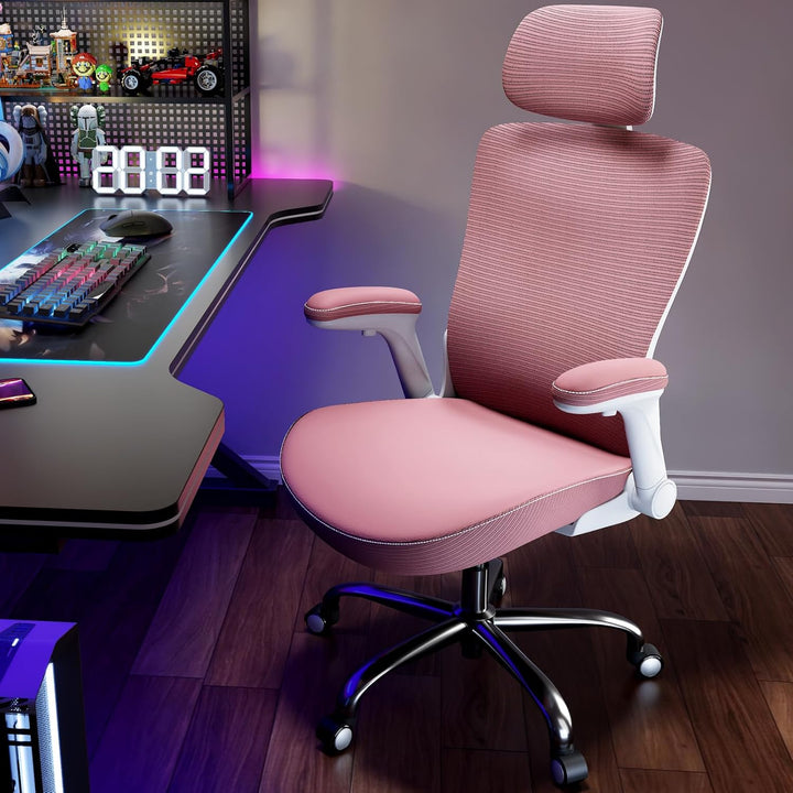 TRALT Ergonomischer Bürostuhl - Office Chair Bürostuhl PU-Leder Verstellbarer Lendenwirbelstütze Des