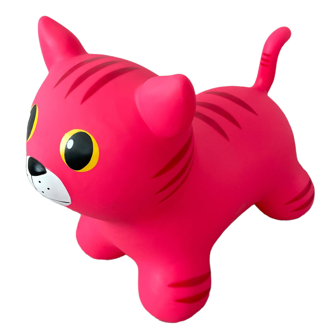 Gerardo's Toys Jumpy Hüpftier Rosa Katze - Hüpftiere ab 1 Jahr und ab 2 Jahre - Hüpftier Kinder - Au