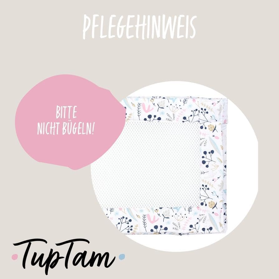TupTam Gitterstäbe Schutz Netz Babybett Nestchen 3D Mesh 2 Pack, Farbe: Extra Dickes 8mm Netz/Vogelb