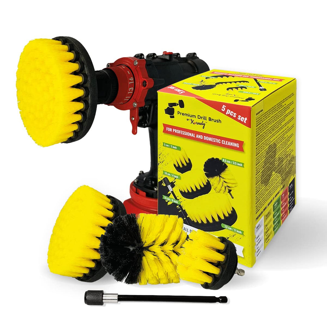Premium Bohrbürste, mittelweich, gelb, 5 Stück Kratzt Keine Oberflächen Geeignet für Fliesen, Fugen,