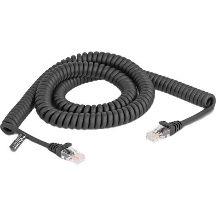 DeLOCK RJ45 Spiralkabel Stecker zu Stecker Cat.5e 3 m schwarz