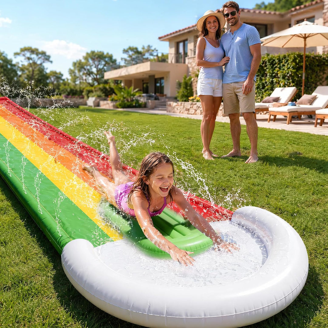 Wasserrutsche Garten für Kinder,Wasserspielzeug Wasserrutschmatte mit 1 Bodyboards,Single Waterslide