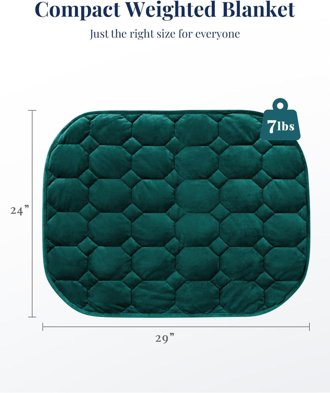 Sivio Kleine Gewichtsdecke 3,2kg Graugrün 74x61cm | Kristallsamt, kuschelig &amp; tragbar, perfekt für R