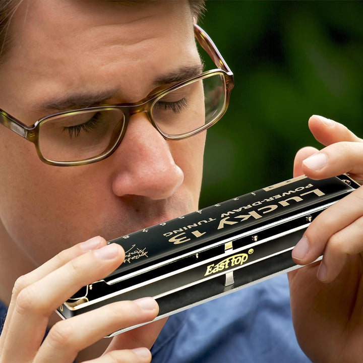 East top Lucky 13 Bass Plus Blues Harmonica 13 Holes Diatonic Harp Mouth Organ Professional Musical