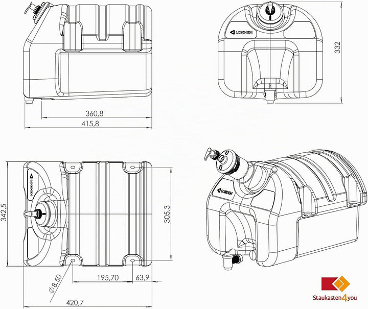 Waschwassertank 30 Liter mit Seifenspender, Wassertank mit