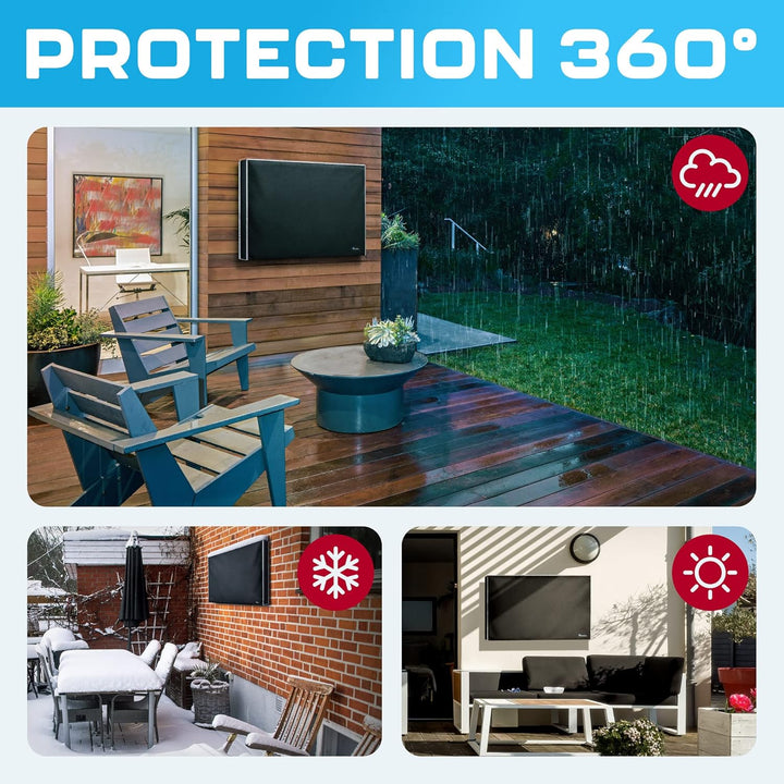 TV Abdeckung Outdoor 43 Zoll – Wetterfest Wasserdicht Staubdicht – Schutzhülle für Fernseher auf Ter