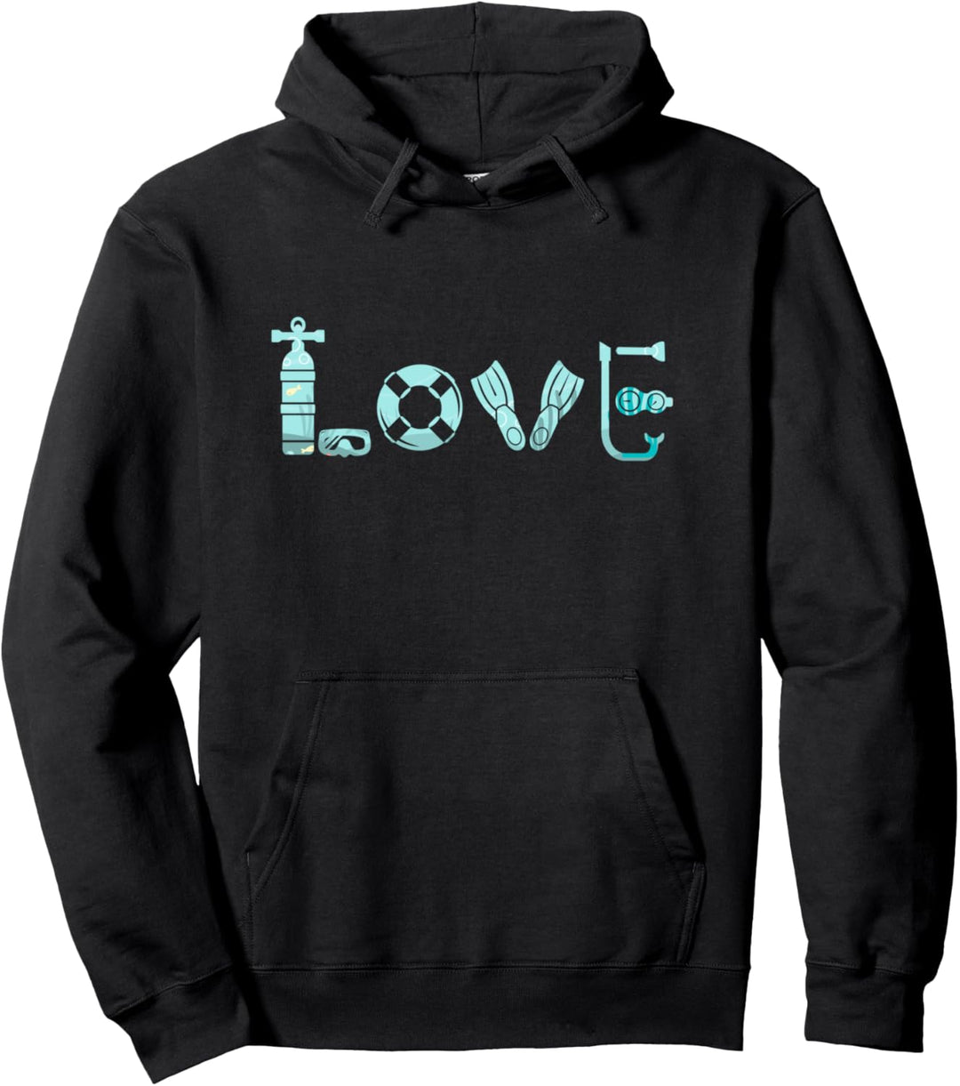 I love Scuba Diving Ocean Freediving Sea Apnoe Dive Design Pullover Hoodie