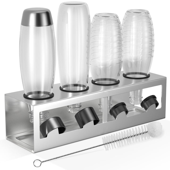 HOMMAND Flaschenhalter für SodaStream Crystal und Emil Flaschen, Edelstahl Flaschenhalter Abtropfges