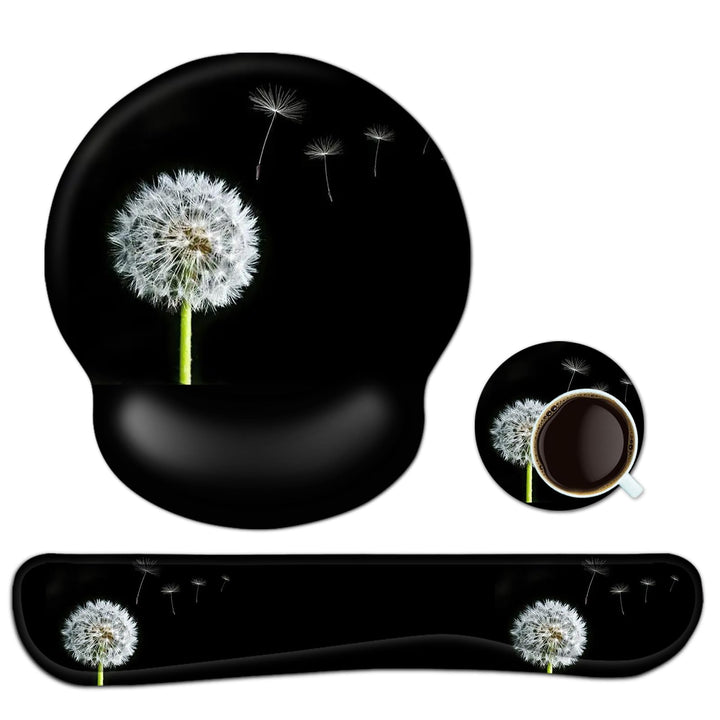 3-in-1 Handgelenkauflage Set, Mauspad mit Gelkissen+Handballenauflage Tastatur+Untersetzer,Ergonomis