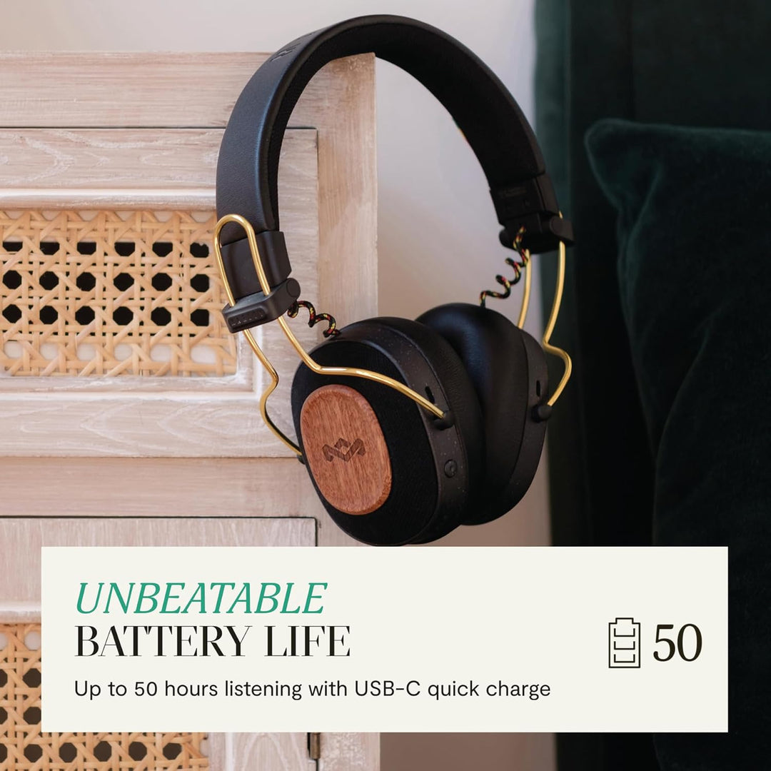 House of Marley Positive Vibration Riddim kabellose On-Ear Bluetooth Kopfhörer - 50 Std. Spielzeit,