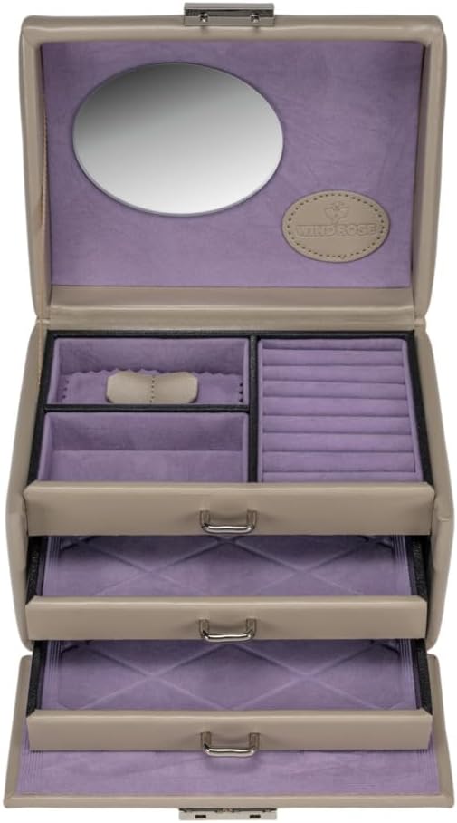 Windrose Schmuckkoffer/Merino Moda (beige), Beige