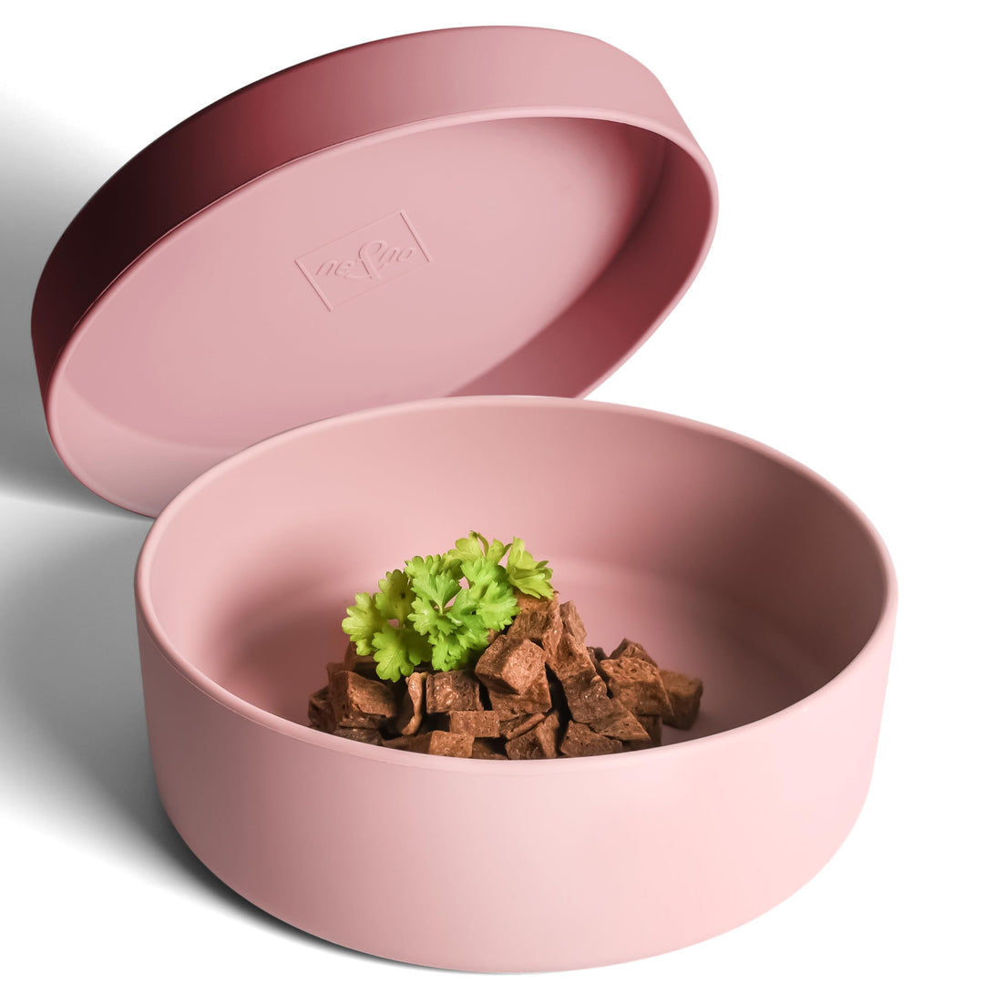 ne&amp;no® Silikon Hundenapf 1200 ml mit Deckel für kleine und mittelgrosse Hunde | im Kühlschrank luftd