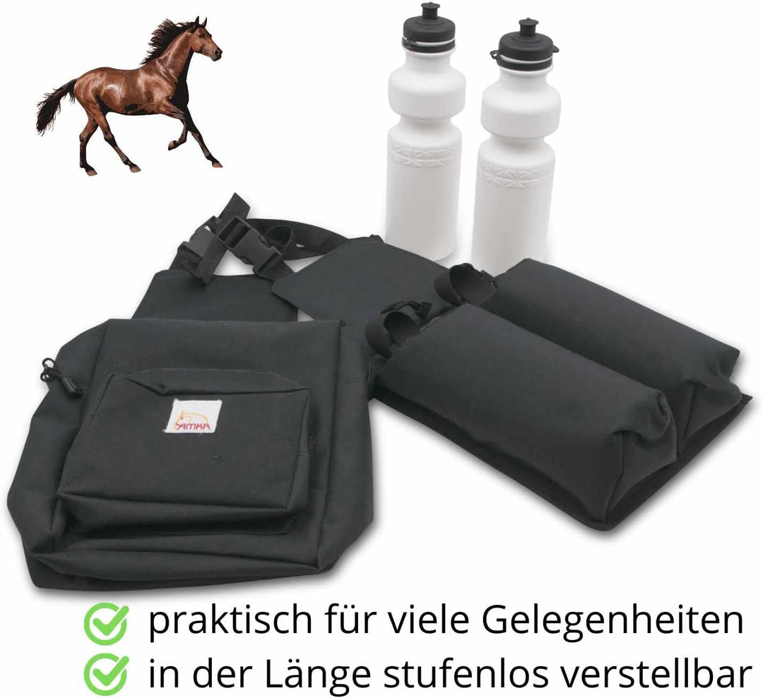 Reitsport Amesbichler Packtasche Nylon mit 2 Flaschenhaltern Satteltasche Packtasche 013/80
