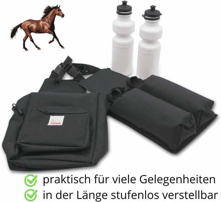 Reitsport Amesbichler Packtasche Nylon mit 2 Flaschenhaltern Satteltasche Packtasche 013/80