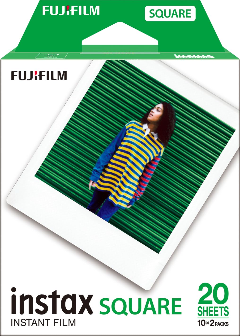 INSTAX Square ISO 800 Film with White Border, 2 X 10 Shot Pack, 20 shot White Border