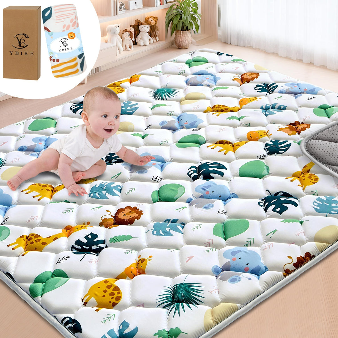 YBIKE Baby Spielmatte, Faltbare Grosse rutschfeste Dicke Baby-Krabbelmatte, Tragbare Weiche wasserdi