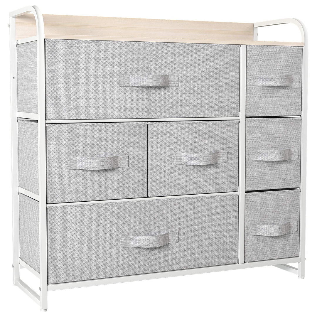 YITAHOME kommode mit Schubladen, Schrank mit 7 Schubladen aus Stoff, Aufbewahrungskommode Modernen S